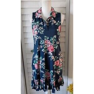 Laura Ashley Navy Floral Golf Tennis Pickelball women dress M